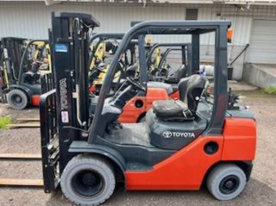 Used Toyota forklift for sale on the Gunnar Forklift Sales lot